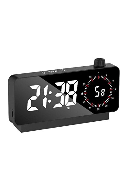 Genel Markalar Plentiful Aynalı Led Ekranlı Saat,Elektronik Masaüstü Çalar Sa...