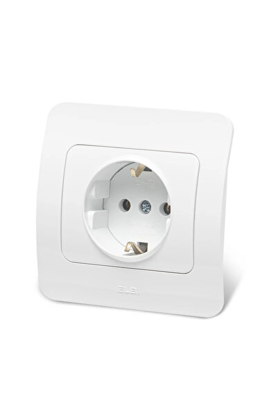 OEM Jazz single socket with grounding, IP20, white