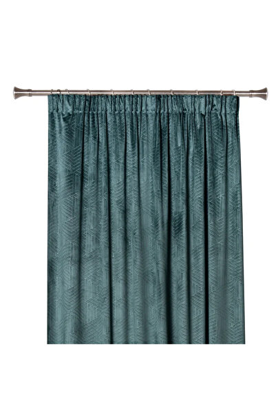 OEM Drapery Curtain 200 x 245 centimeters, Blocks, with straps, green