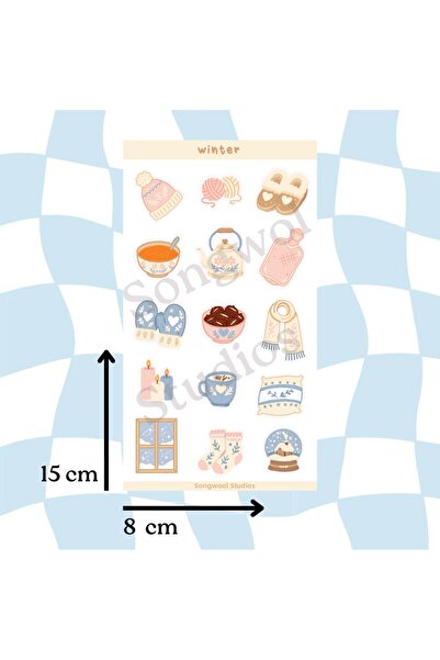 Songwol Studios Autocolant cu tematică de iarnă, Decal, Bullet Journal, Scrap...