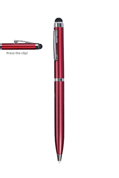 PULKO Promosyon قلم حبر جاف كليب موشن، أحمر معدني