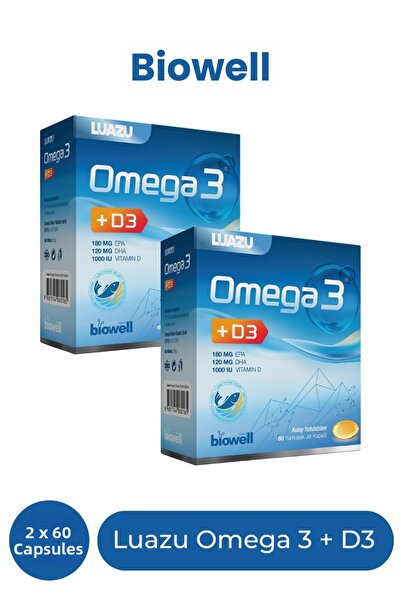 Biowell لوازو أوميجا 3 + د3 60 كبسولة × 2 قطعة