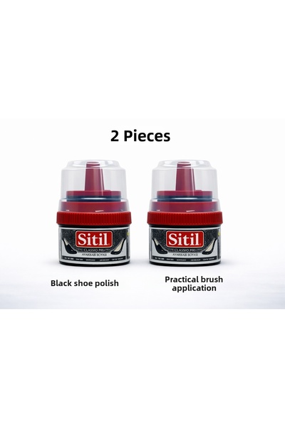 CT STONES Sitil Classic Shoe Polish Black Shine with Sponge 2 Pieces