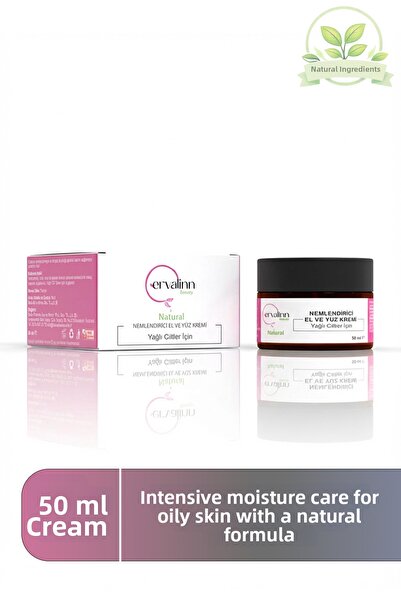 Ervalinn Natural Moisturizing Hand and Face Cream 50 ml Lip Balm for Oily Ski...