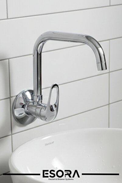 ESORA صنبور حوض غسيل بفتحة مدخل مياه واحدة على الحائط مع أنبوب زاوية