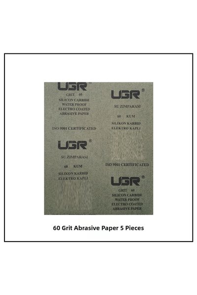 Adilon Paper Water Sandpaper, 60 Grit, (5 Sheets)