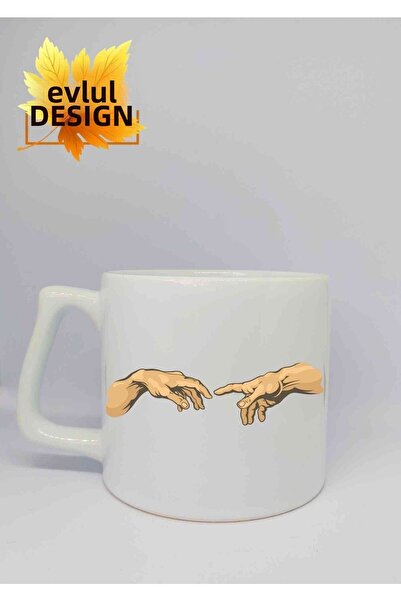 Eylül Design God's Touch Michelangelo Special Design Printed Luxury Ceramic M...