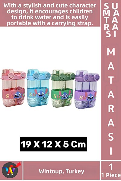 Wintoup # زجاجة مياه SuMatarası للمنزل والمكتب والمدرسة والرياضة للأطفال، زجا...