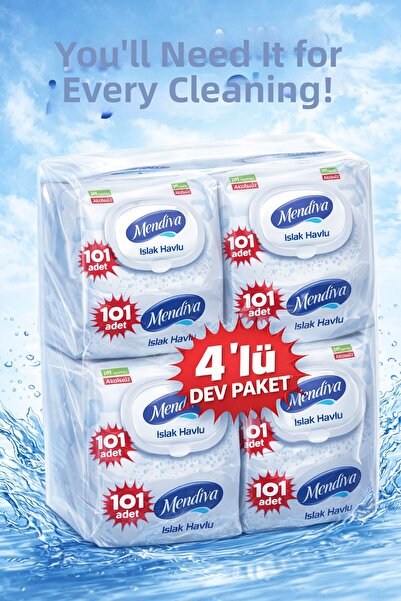 Mendiva Wet Towels 101 Pieces 4 Packs