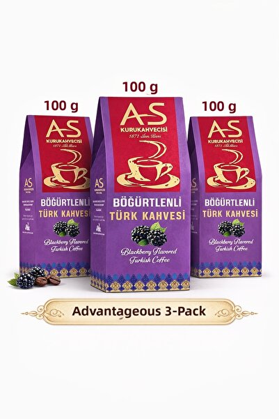 AS Kurukahvecisi قهوة تركية مع التوت الأسود 100 جرام× 3 قطع