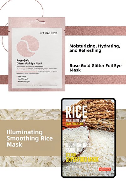 Dermal قناع العين 3 طبقات باللون الذهبي الوردي 4 غرام. والتقشير والتفتيح والت...