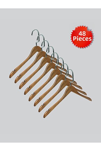 NYN خشب M001-Ç (خطاف فضي لاما) شماعات للقمصان والقمصان القصيرة والبلوزات والف...