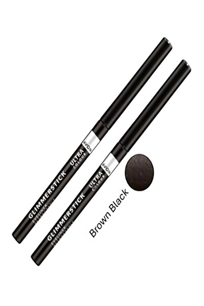 AVON قلم تحديد العيون جليمرستيك (بني أسود) - مجموعة من قطعتين