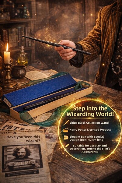 TOYFEST عصا هاري بوتر سيريوس بلاك المرخصة للجمع، عصا سحرية باللون الأزرق، لعب...