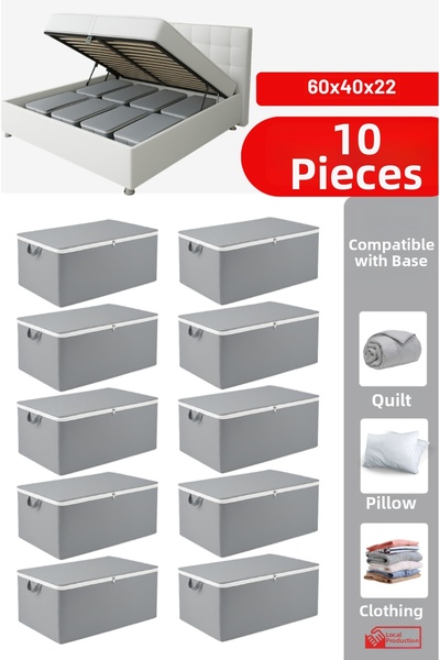 EVSELLA مجموعة من 10 قطع - حقيبة تخزين كبيرة الحجم تحت السرير وتحت الأريكة (6...