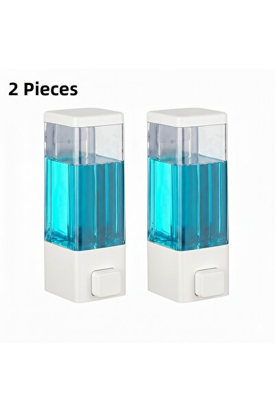 seahome 2 Pieces Adhesive Wall Mounted Bathroom and Kitchen Manual Liquid Soa...