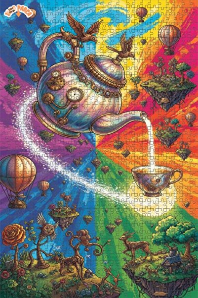 Esranın Dünyası لغز خشبي على شكل غلاية شاي ملونة من فانتاستيك ديار، 1000 قطعة...