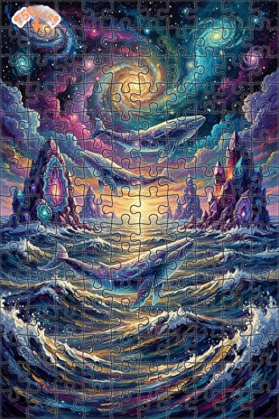 Esranın Dünyası لغز خشبي مكون من مزدوج الطبقات إطارًا بتصميم لوحة زيتية لمغام...