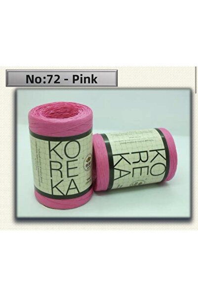 Milano Koreka N: 72 Pink Raffia Hand Knitting Yarn 100 Gr. 220 Meters.