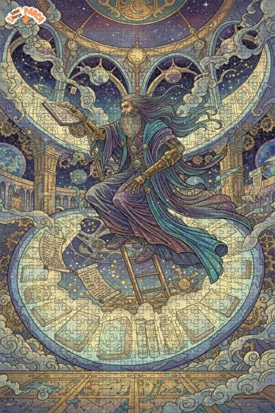 Esranın Dünyası لغز خشبي بإطار مزدوج الطبقات بمظهر لوحة زيتية يصور حكيم الكون...