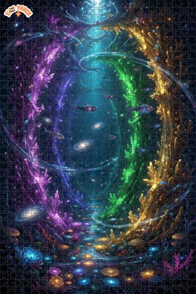 Esranın Dünyası لغز فني بتصميم لوحة زيتية لبحر المرجان الكوني 1000 قطعة 70x50