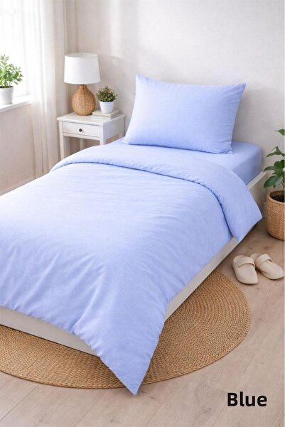 Çeyiz Diyarı Colors Soft Single Duvet Cover Set Light Blue