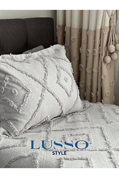 lusso stile مفرش سرير بشراشيب فردي إسكندنافي مقاس 180 × 250