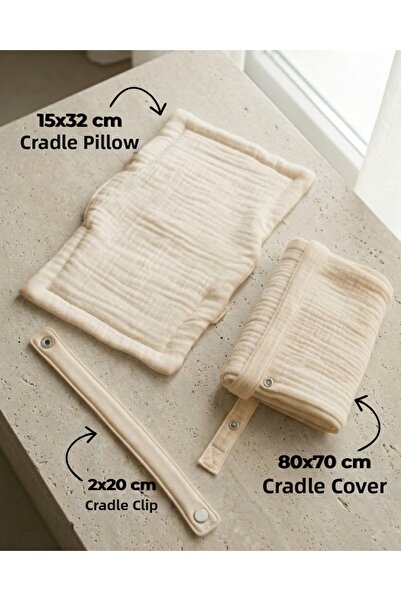Joyous Mom Kids Σετ θηλασμού 4 στρώσεων από μουσελίνα - Μαξιλάρι θηλασμού, κλ...