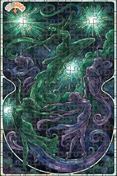 Esranın Dünyası لغز خشبي بتصميم راقصات كونية على طراز آرت نوفو بمظهر الألوان ...