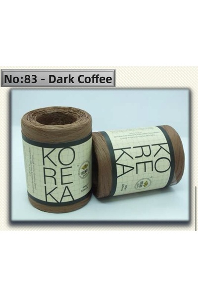 Milano Koreka N: 83 Dark Brown Raffia Hand Knitting Yarn 100 Gr. 220 Meters.