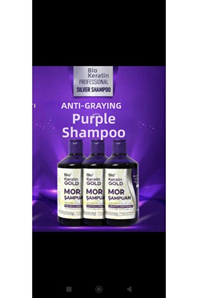Bio Keratin Gold Anti-Yellowing Purple Shampoo 3-Pack