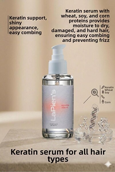 Lapien's سيروم الكيراتين لإصلاح الشعر الجاف والهش والضعيف والتالف، زيت العناي...