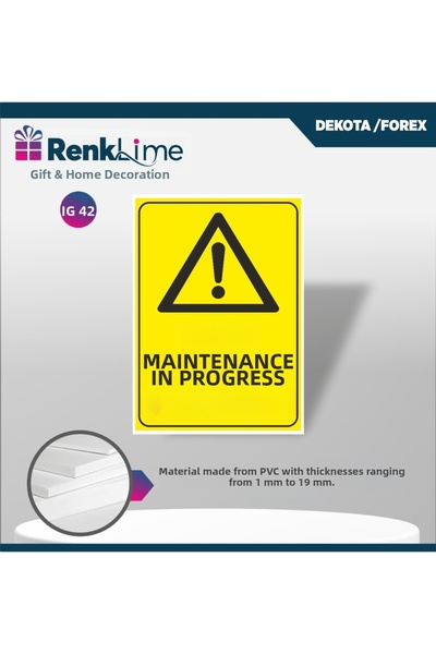 renklime Warning Sign - Maintenance in Progress