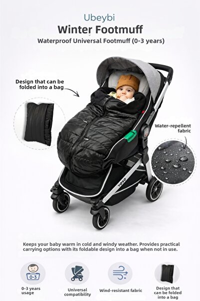 ubeybi غطاء للقدمين لعربة الأطفال - مقاوم للماء غطاء نوم وغطاء للقدمين عالمي ...