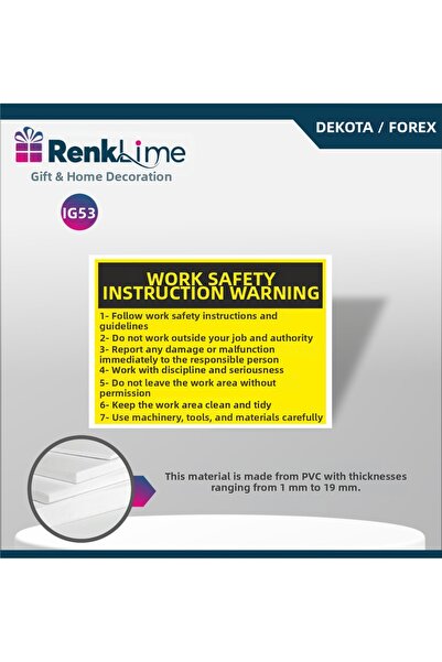 renklime Warning Caution Sign - Occupational Safety Instruction Alert