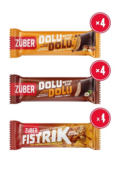 Züber Dolu Dolu Fruit Bar and Fıstrık Package 30g X 12 Pieces