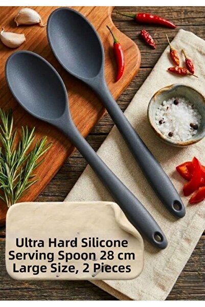 TARIK HOME ملعقة تقديم من السيليكون ذات طرف فائق الصلابة - قطعتين - حجم كبير ...