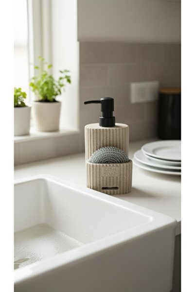 DükkanDa Kitchen Liquid Soap Dispenser and Sponge Holder – 2-in-1 Organizer (...