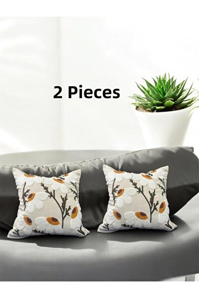 HD HOME COLLECTİON (2 τεμάχια) Κάλυμμα για μαξιλάρι από λινό ύφασμα με μοτίβο...