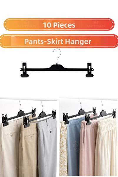 Metsar Home 10 bucăți de umerașe pentru pantaloni și rochii, umerașe multifun...