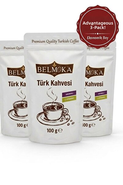 BELMOKA أرونيا وفيتامين سي كيه بوشاح قهوة تركية عبوة ثلاثية المزايا (3 * 100 ...