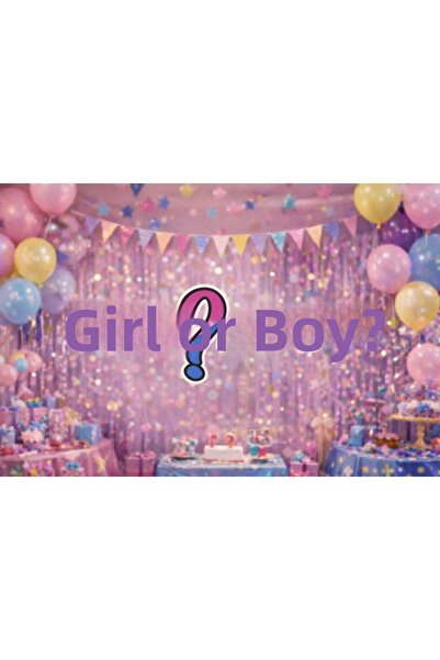 Happyewent Girl or Boy Calligraphy Lettering Banner – Gender Reveal Party Bab...