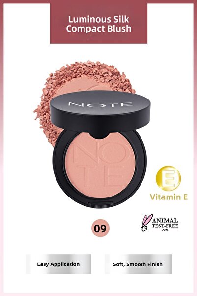 NOTE Fard de obraz compact Luminous Mătase Toz Allık - 09 Roz prăfuit