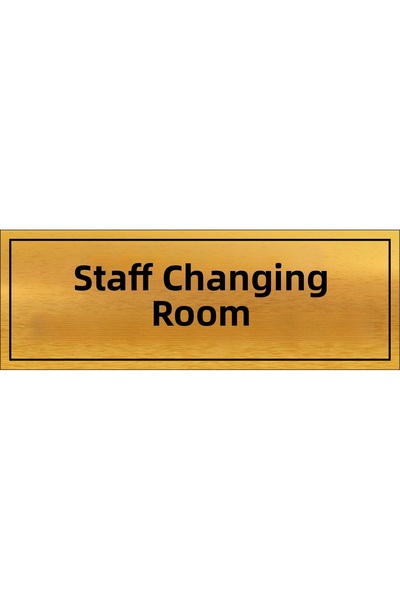 sıradışıhediyem Staff Locking Room Written Gold Metal Sheet 20 X 7 cm