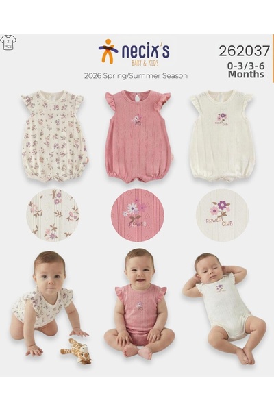 Necix's Necix's Baby Girl Floral Print 3-Piece Summer Jumpsuit Set (0-3 / 3-6...