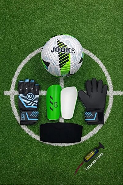 unes مجموعة من 3 قطع من قفازات حارس المرمى وواقي الساق لكرة القدم (مع مضخة هدية)