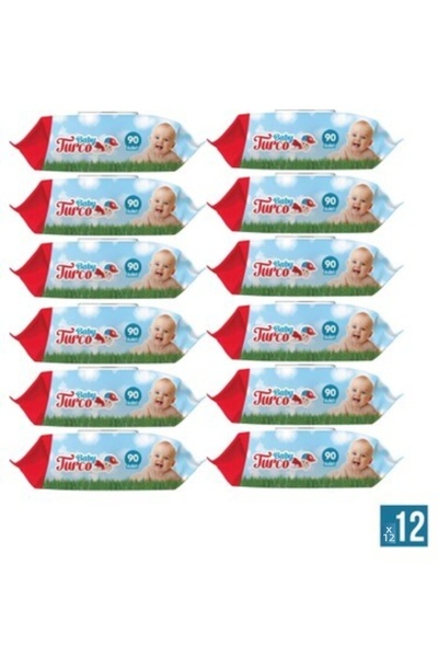 Baby Turco مناديل مبللة 90 قطعة 12 قطعة