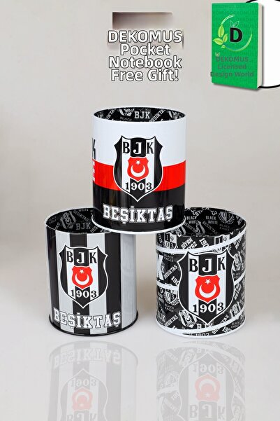 Beşiktaş Dekomus Pocket Notebook with Gift "Licenseed Metal Pen Holder" "One ...