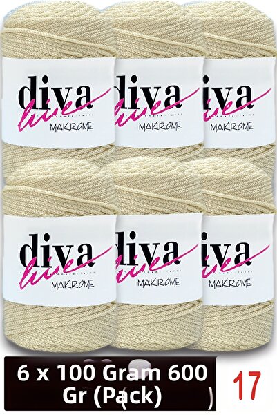 Diva İplik 1,5 мм - 600 г - Полиестерна корда за макраме чанти (опаковка от 6...