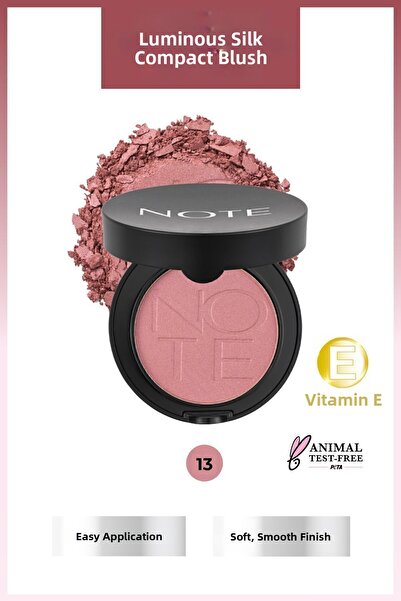 NOTE Fard de obraz compact Luminous Mătase Toz Allık - 13 Roz intens